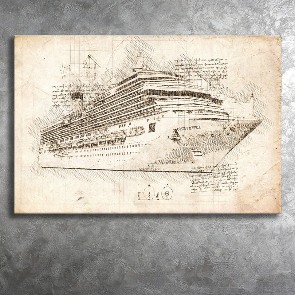 Costa Pacifica Cruise Ship Canvas Prints Wall Art - Painting Canvas, Painting Prints, Wall Home Decor, Prints for Sale