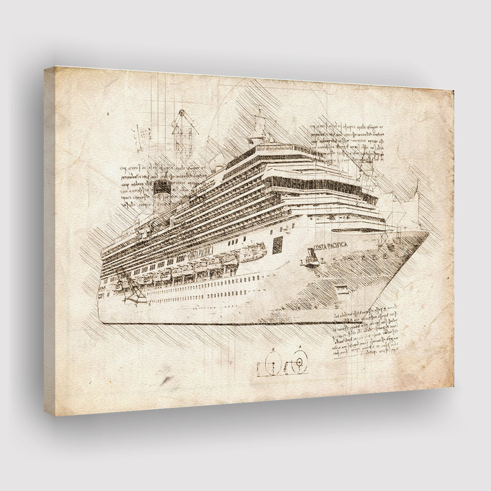 Costa Pacifica Cruise Ship Canvas Prints Wall Art - Painting Canvas, Painting Prints, Wall Home Decor, Prints for Sale
