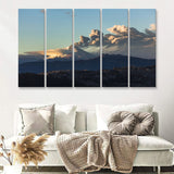Cotopaxi volcano eruption seen from Quito Ecuador 5 Pieces Canvas Prints Wall Art - Painting Canvas, Multi Panels, Wall Decor