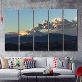 Cotopaxi volcano eruption seen from Quito Ecuador 5 Pieces Canvas Prints Wall Art - Painting Canvas, Multi Panels, Wall Decor
