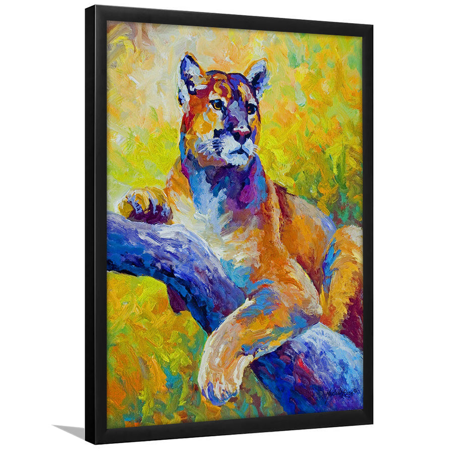 Cougar Painting Modern Art Framed Art Print Wall Decor - Painting Art, Framed Picture, Home Decor