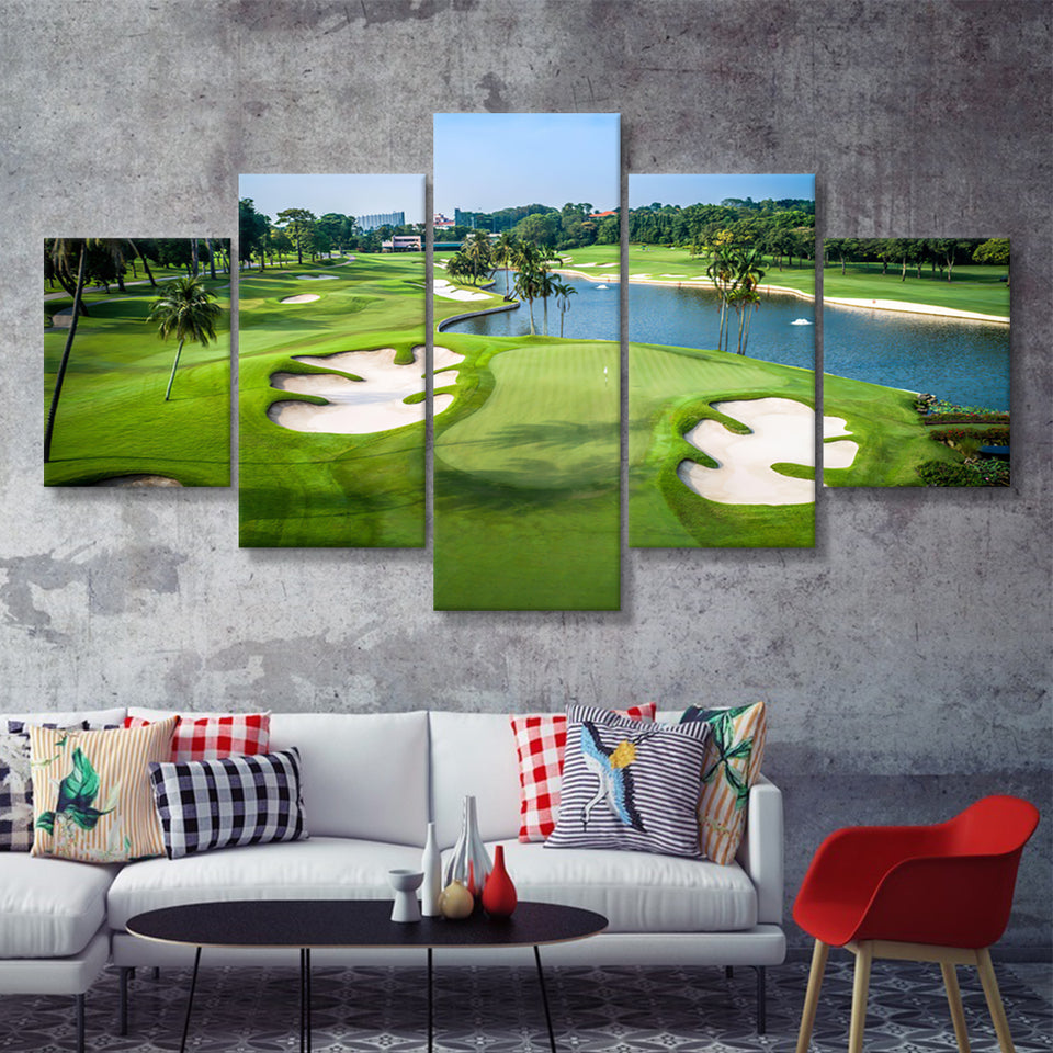Country Club Sentosa Island  5 Pieces Canvas Prints Wall Art - Painting Canvas, Multi Panel, Home Wall Decor, For Sale