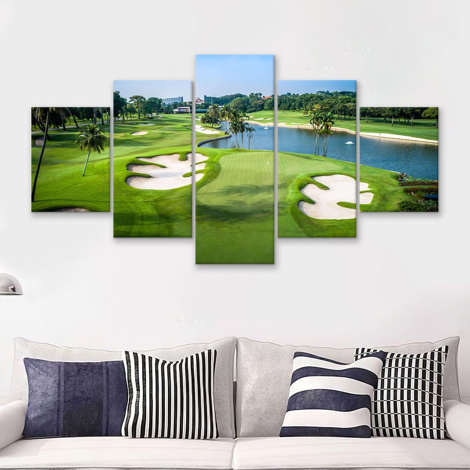 Country Club Sentosa Island  5 Pieces Canvas Prints Wall Art - Painting Canvas, Multi Panel, Home Wall Decor, For Sale