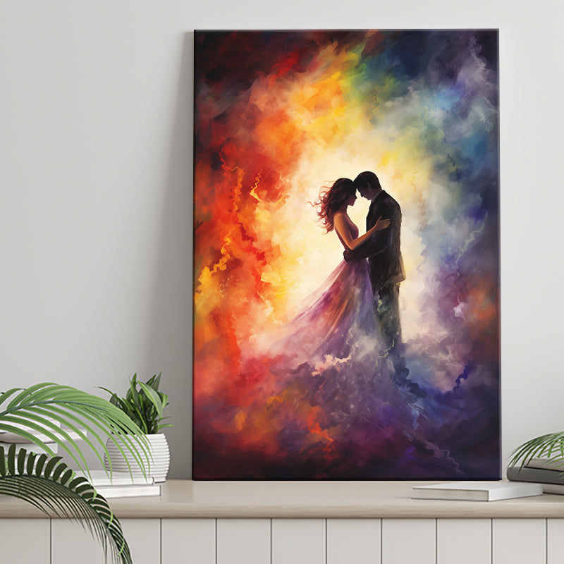 Couple Love Huge Mixed Color Art Painting, Painting Art, Canvas Prints Wall Art Home Decor
