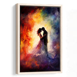 Couple Love Huge Mixed Color Art Painting,Framed Canvas Prints,Floating Frame, Wall Art Home Decor