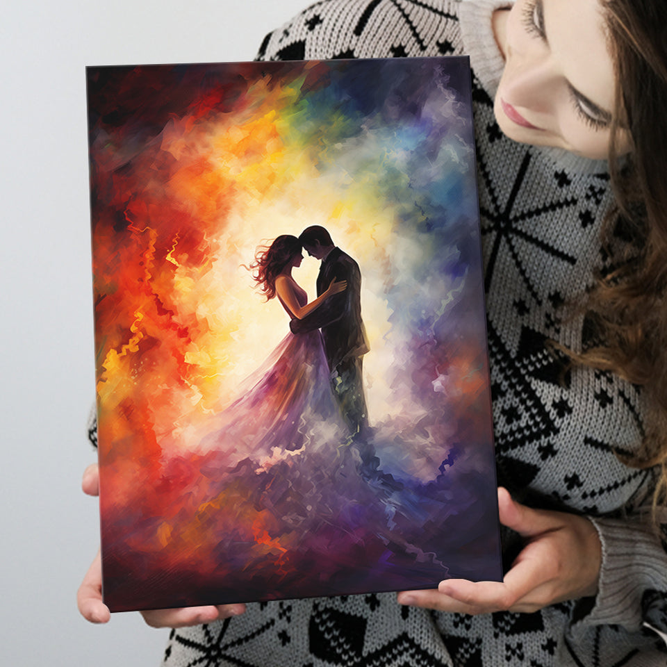 Couple Love Huge Mixed Color Art Painting, Painting Art, Canvas Prints Wall Art Home Decor