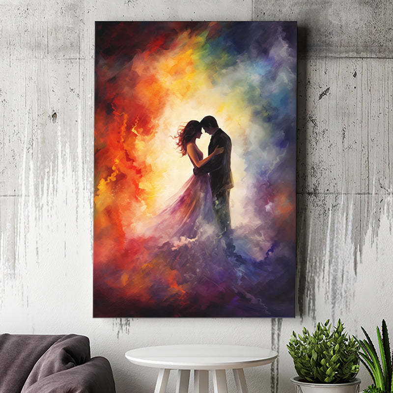Couple Love Huge Mixed Color Art Painting, Painting Art, Canvas Prints Wall Art Home Decor