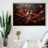 Couple Bird And Flower Framed Canvas Prints Wall Art, Floating Frame, Large Canvas Home Decor