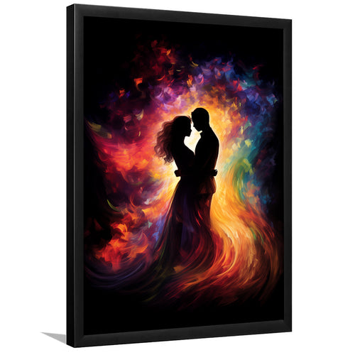 Couple Souls Blend In Love Colorful Painting, Painting Art, Framed Art Prints Wall Decor