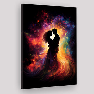 Couple Souls Blend In Love Colorful Painting, Painting Art, Canvas Prints Wall Art Home Decor