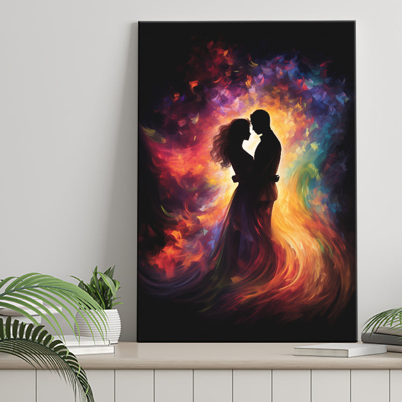 Couple Souls Blend In Love Colorful Painting, Painting Art, Canvas Prints Wall Art Home Decor
