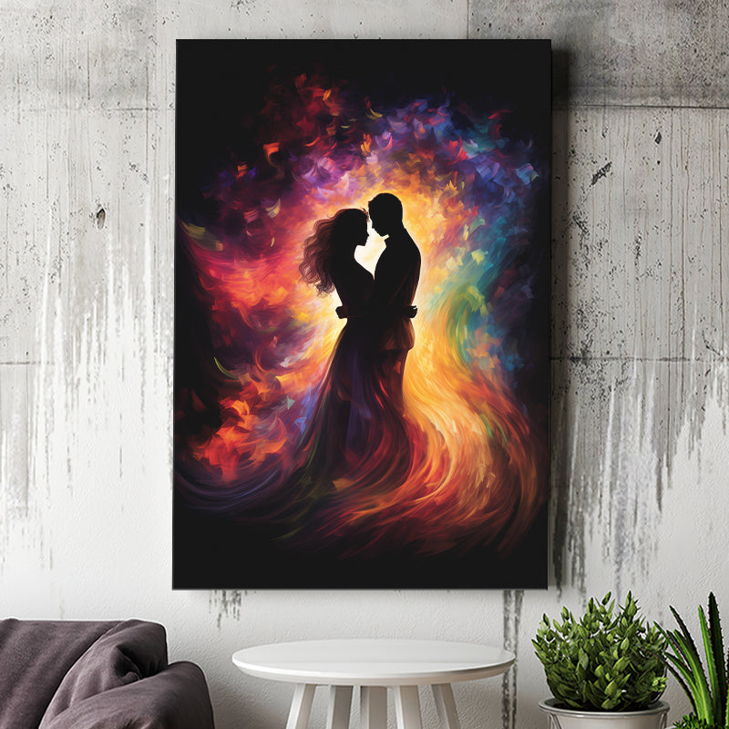 Couple Souls Blend In Love Colorful Painting, Painting Art, Canvas Prints Wall Art Home Decor
