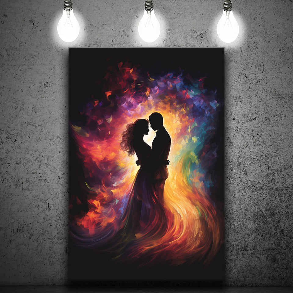 Couple Souls Blend In Love Colorful Painting, Painting Art, Canvas Prints Wall Art Home Decor