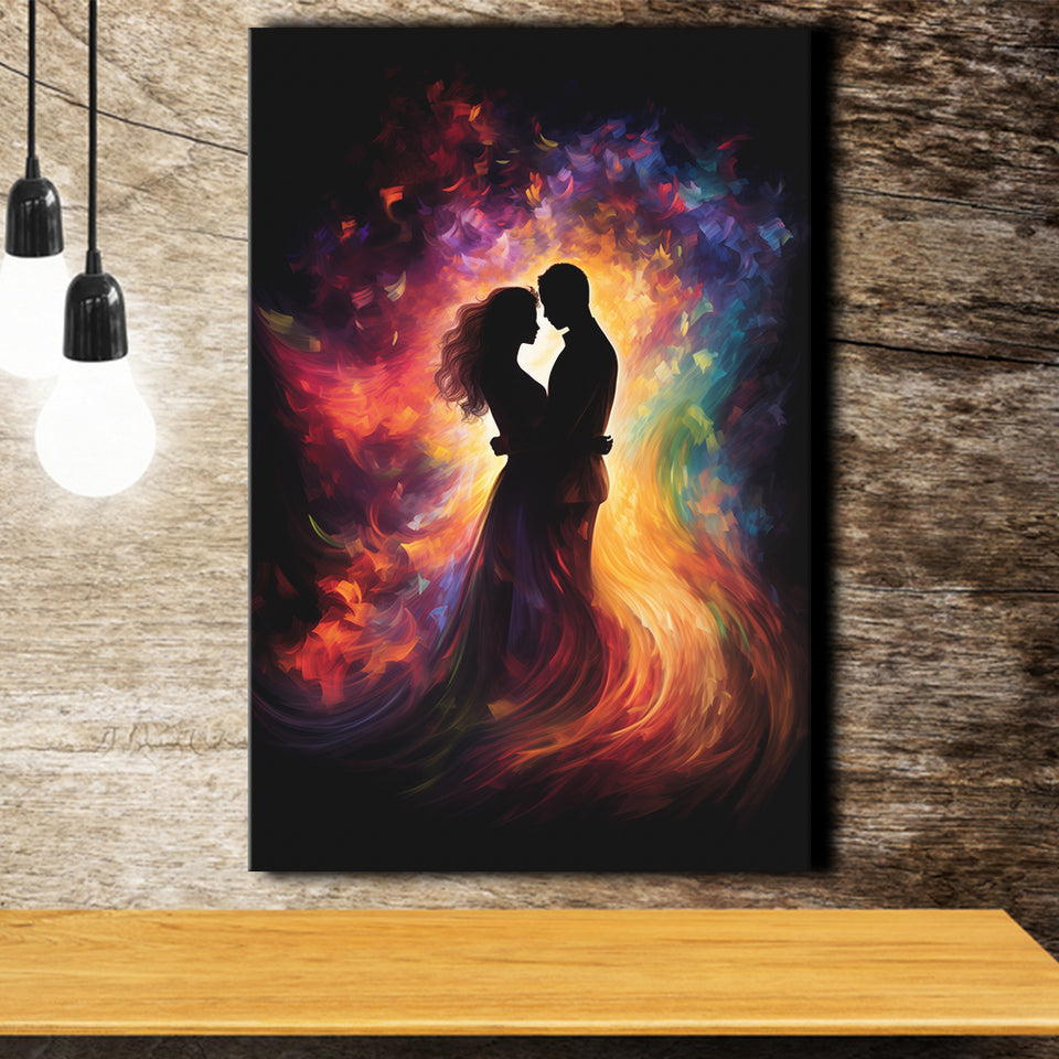Couple Souls Blend In Love Colorful Painting, Painting Art, Canvas Prints Wall Art Home Decor