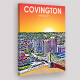 Covington KY Art Sunset Landscape ,City Art Print, Large Canvas, Canvas Print Wall Art Home Decor