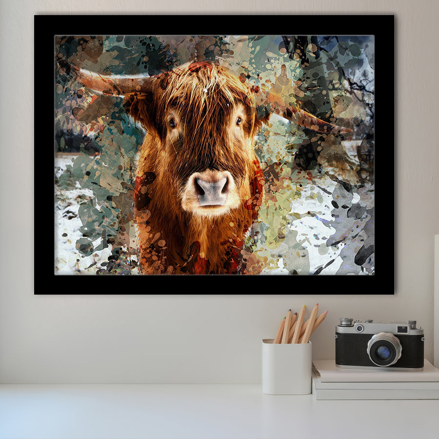 Cow, Cow Painting, Cow Wall Art, Framed Art Prints Wall Art Home Decor, Ready to Hang