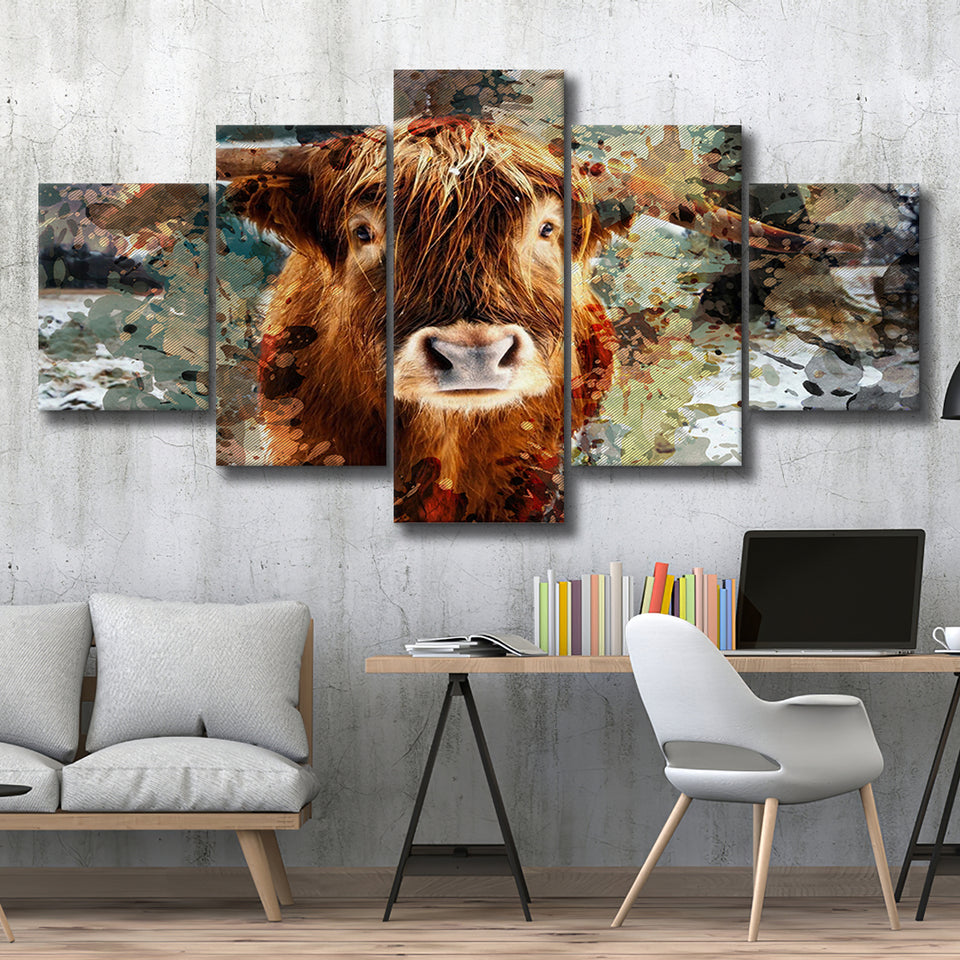 Cow, Cow Painting, Cow Wall Art, Multi Panels, 5 Pieces, Canvas Prints Wall Art Home Decor