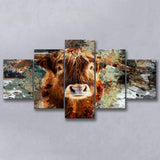 Cow, Cow Painting, Cow Wall Art, Multi Panels, 5 Pieces, Canvas Prints Wall Art Home Decor
