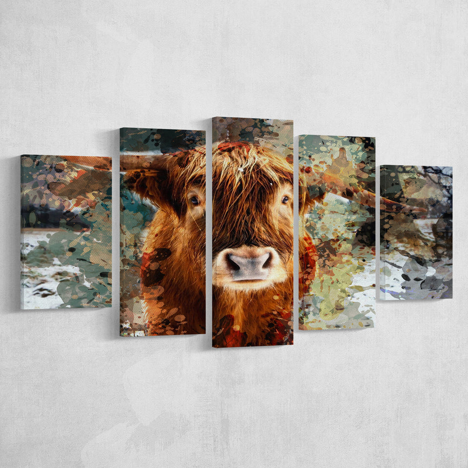Cow, Cow Painting, Cow Wall Art, Multi Panels, 5 Pieces, Canvas Prints Wall Art Home Decor