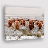 Cow Longhorn Cow Art Highland Cow Landscape Canvas Prints Wall Art Home Decor - Painting Canvas, Ready to hang