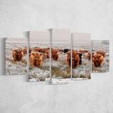 Cow Longhorn Cow Art Highland Cow Large Canvas Prints Multi Panels Wall Art Prints Home Decor