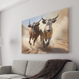 Cow Racing Art Canvas Prints Wall Art Home Decor, Painting Canvas, Living Room Wall Decor
