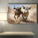 Cow Racing Art Canvas Prints Wall Art Home Decor, Painting Canvas, Living Room Wall Decor