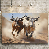 Cow Racing Art Canvas Prints Wall Art Home Decor, Painting Canvas, Living Room Wall Decor