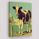 Cow Retro Art Print ,City Art Print, Large Canvas, Canvas Print Wall Art Home Decor