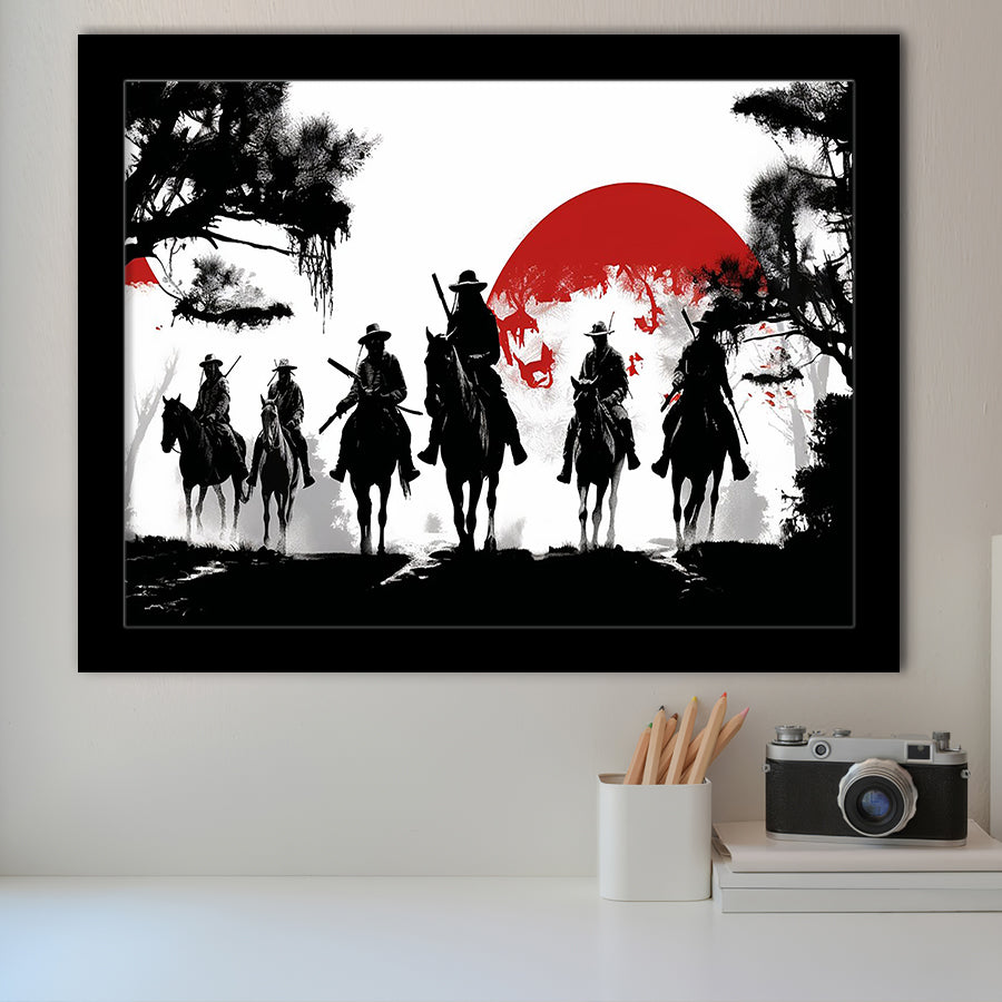 Cow Boy In Sunset Japan Style Framed Art Prints Wall Decor, Framed Picture, Large Art Prints