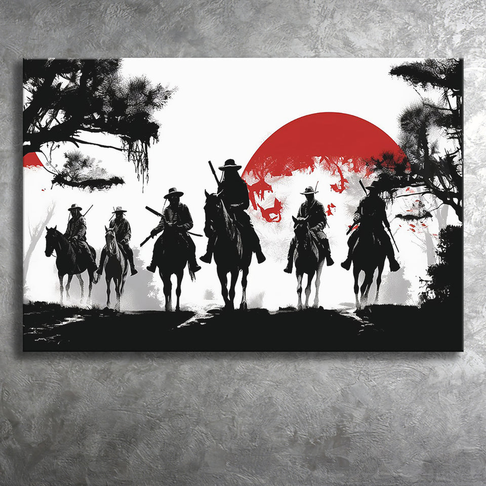 Cow Boy In Sunset Japan Style Canvas Prints Wall Art, Home Living Room Decor, Large Canvas