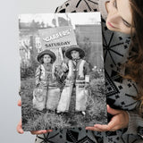 Cowboy Career Day Black And White Print, Vintage Kids Canvas Prints Wall Art Home Decor