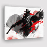 Cowboy Black And Red Canvas Prints Wall Art, Home Living Room Decor, Large Canvas