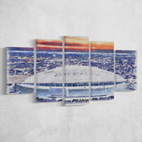 Cowboys Stadium Watercolor AT T, 5 Pieces, Multi Panel Canvas Prints Wall Art Decor