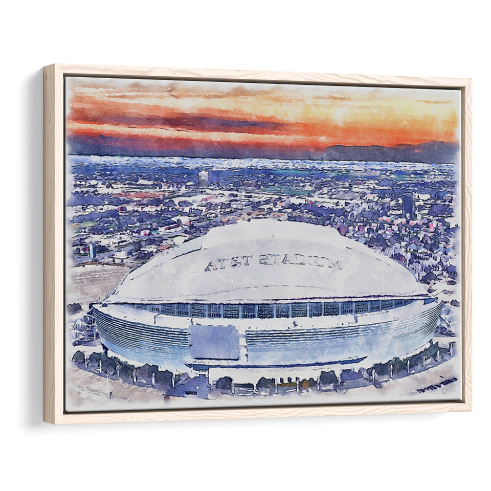 Cowboys Stadium Watercolor AT T, Sport Art Prints Fan Gift, Framed Canvas Prints Wall Art Decor