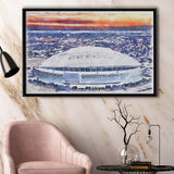 Cowboys Stadium Watercolor AT T, Sport Art Prints Fan Gift, Framed Canvas Prints Wall Art Decor