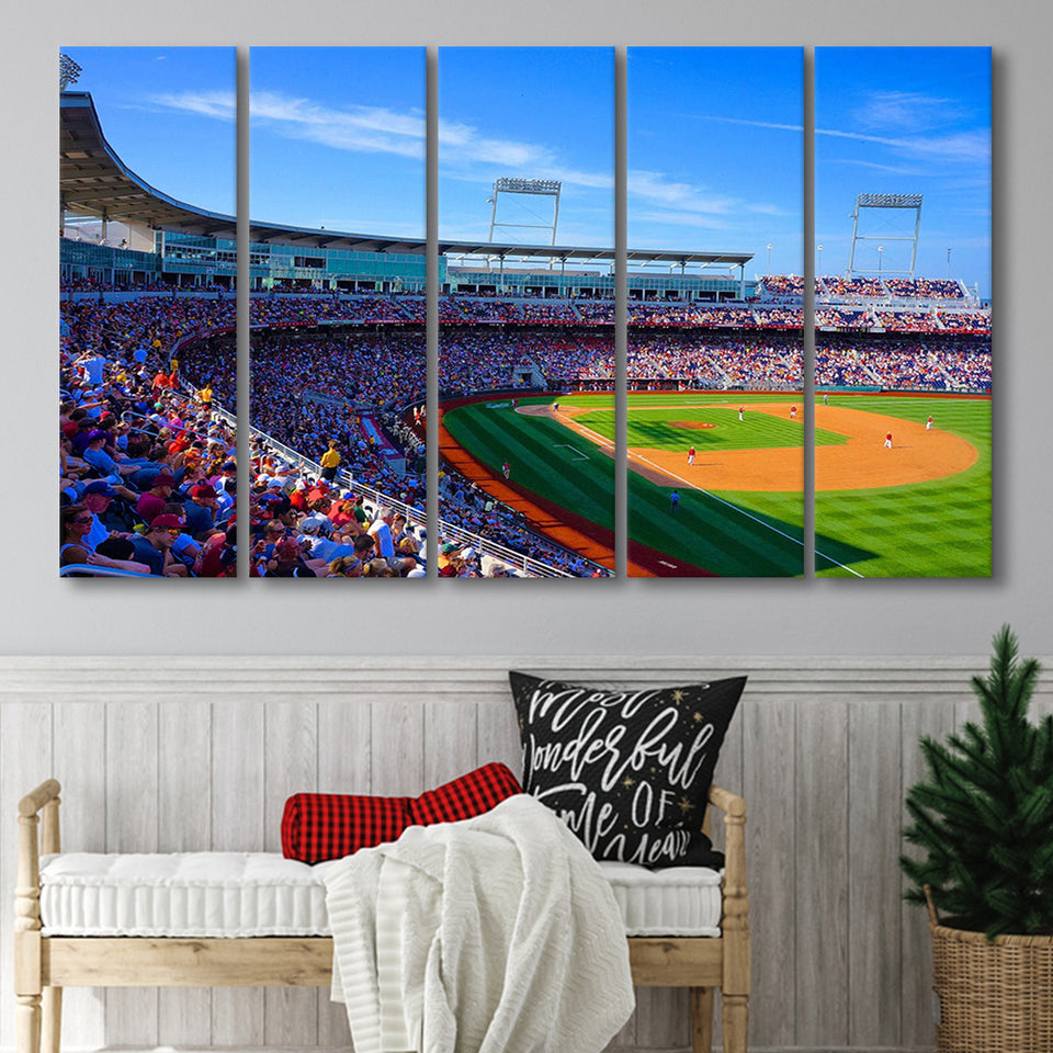 Creighton Bluejays Stadium Canvas Prints TD Ameritrade Park Wall Art,Multi Panels B,Sport Stadium Art Prints, Fan Gift