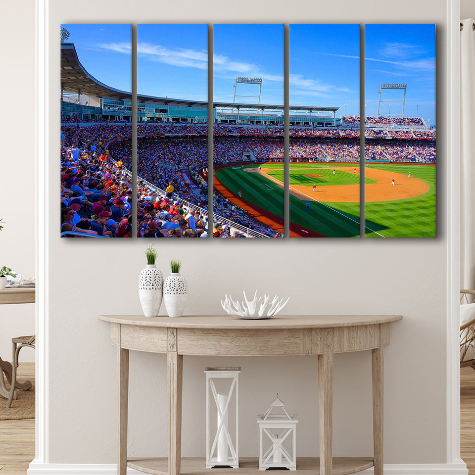 Creighton Bluejays Stadium Canvas Prints TD Ameritrade Park Wall Art,Multi Panels B,Sport Stadium Art Prints, Fan Gift