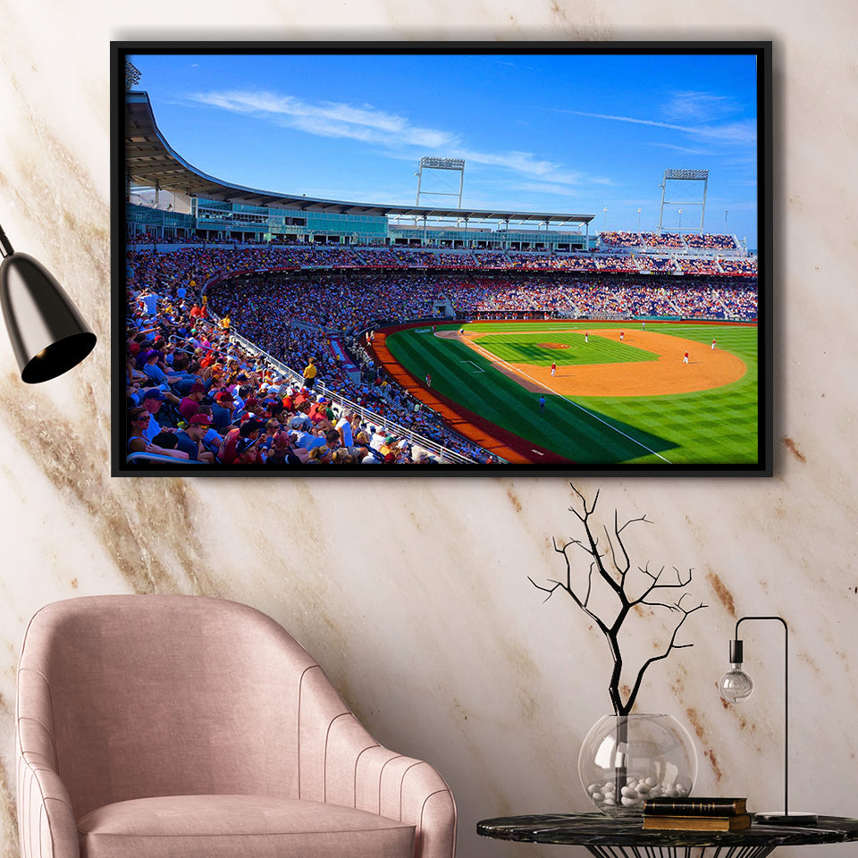 Creighton Bluejays Stadium Framed Canvas Prints TD Ameritrade Park Wall Art,Sport Stadium Art Prints, Fan Gift
