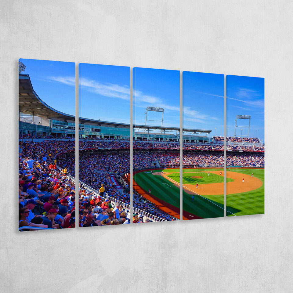 Creighton Bluejays Stadium Canvas Prints TD Ameritrade Park Wall Art,Multi Panels B,Sport Stadium Art Prints, Fan Gift