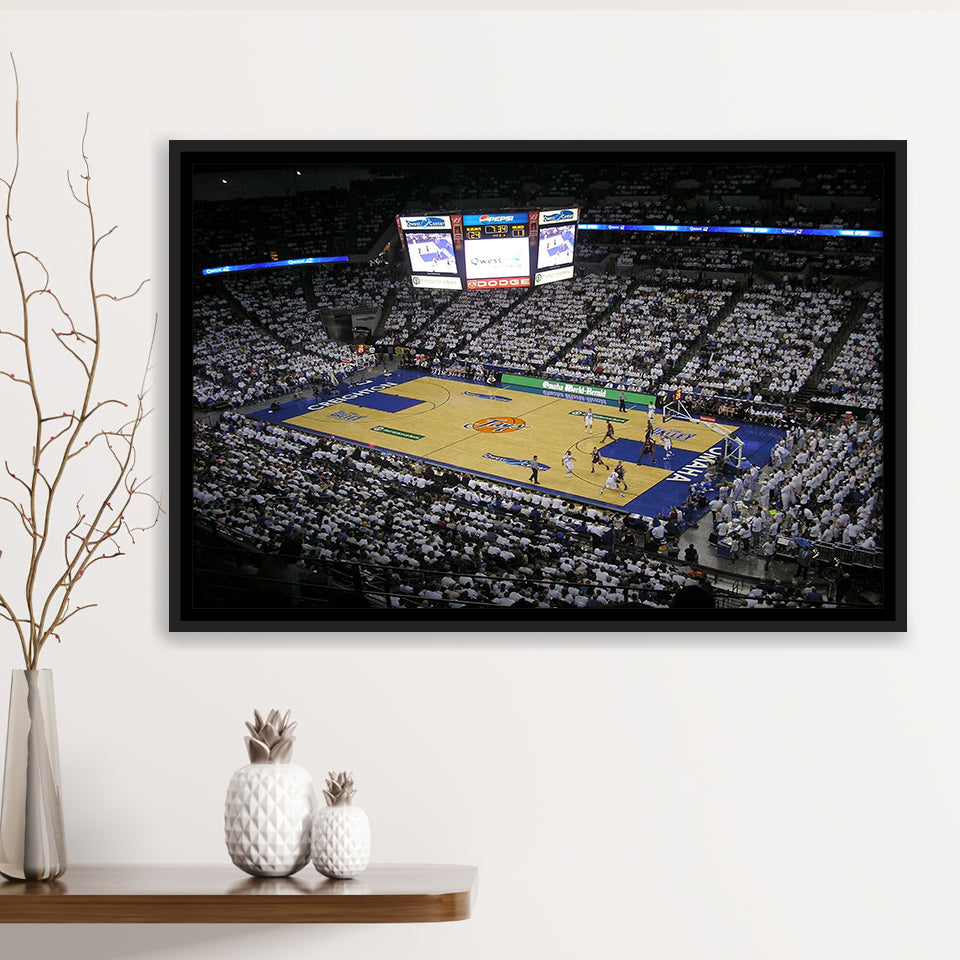 Creighton Bluejays Wall Art Center Omaha Stadium Framed Canvas Prints,Sport Stadium Art Prints, Fan Gift