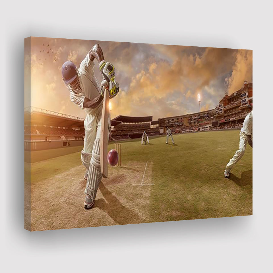 Cricket Ball and Chain, Stadium Canvas, Sport Art, Gift for him, Fan Gift, Canvas Prints Wall Art Decor