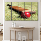 Cricket Bat and Ball, Stadium Canvas, Sport Art, Gift for him, Multi Panels B, Canvas Prints Wall Art Decor