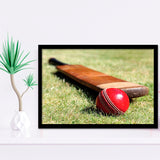 Cricket Bat and Ball, Stadium Canvas, Sport Art, Gift for him, Framed Art Prints Wall Art Decor, Framed Picture