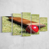 Cricket Bat and Ball, Stadium Canvas, Sport Art, Large Canvas, Multi Panels, Canvas Prints Wall Art Decor