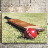 Cricket Bat and Ball, Stadium Canvas, Sport Art, Gift for him, Fan Gift, Canvas Prints Wall Art Decor