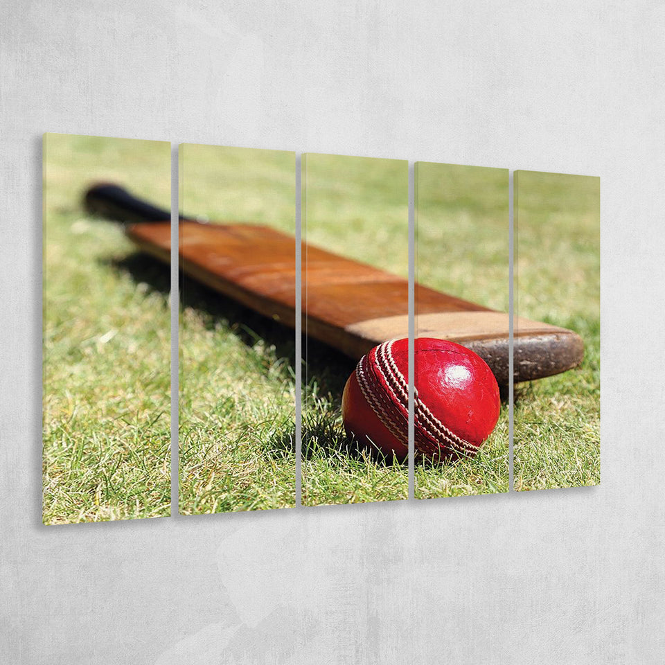 Cricket Bat and Ball, Stadium Canvas, Sport Art, Gift for him, Multi Panels B, Canvas Prints Wall Art Decor
