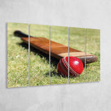 Cricket Bat and Ball, Stadium Canvas, Sport Art, Gift for him, Multi Panels B, Canvas Prints Wall Art Decor