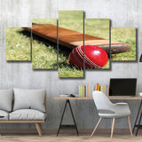 Cricket Bat and Ball, Stadium Canvas, Sport Art, Large Canvas, Multi Panels, Canvas Prints Wall Art Decor