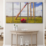 Cricket Bat and Ball with Wickets, Stadium Canvas, Sport Art, Gift for him, Multi Panels B, Canvas Prints Wall Art Decor